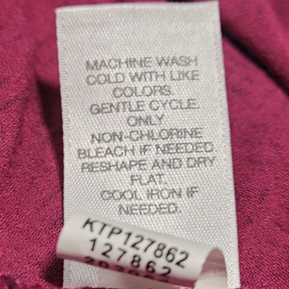 J.JILL Top/Tunic, SP Petite, Maroon, Crosshatch pattern, Mid-sleeve, - Picture 12 of 12